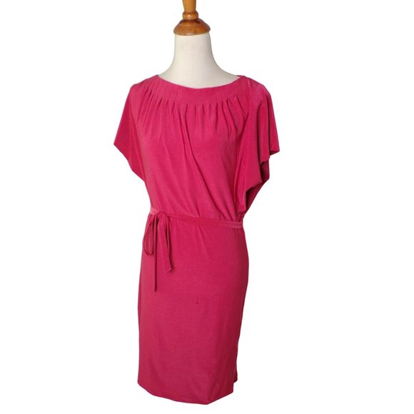 Komarov Dresses & Skirts - KOMAROV Pleated Neckline Jersey Tie Dress Coral Medium 8-10 NEW